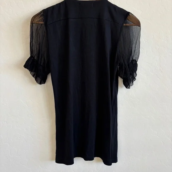 Alberto Makali black tunic top with heavy  embellishment, Size Small, Y2K - Picture 3 of 8